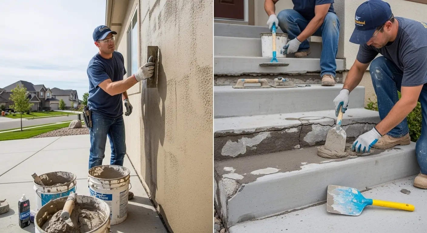 Stucco Application & Step Repair