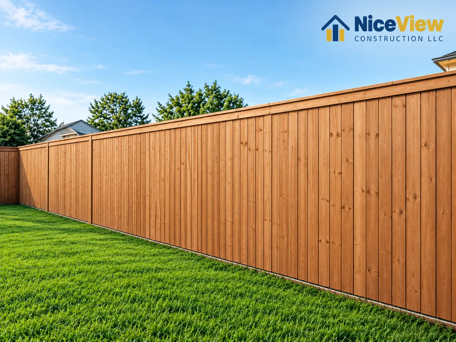 Diagram of a New York City one- or two-family lot showing a 4-foot front-yard fence limit and that fences 6 feet or less need no DOB permit
